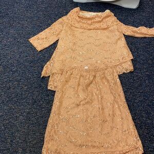 Seven Karat Vintage Gold 2 piece Cocktail dress L